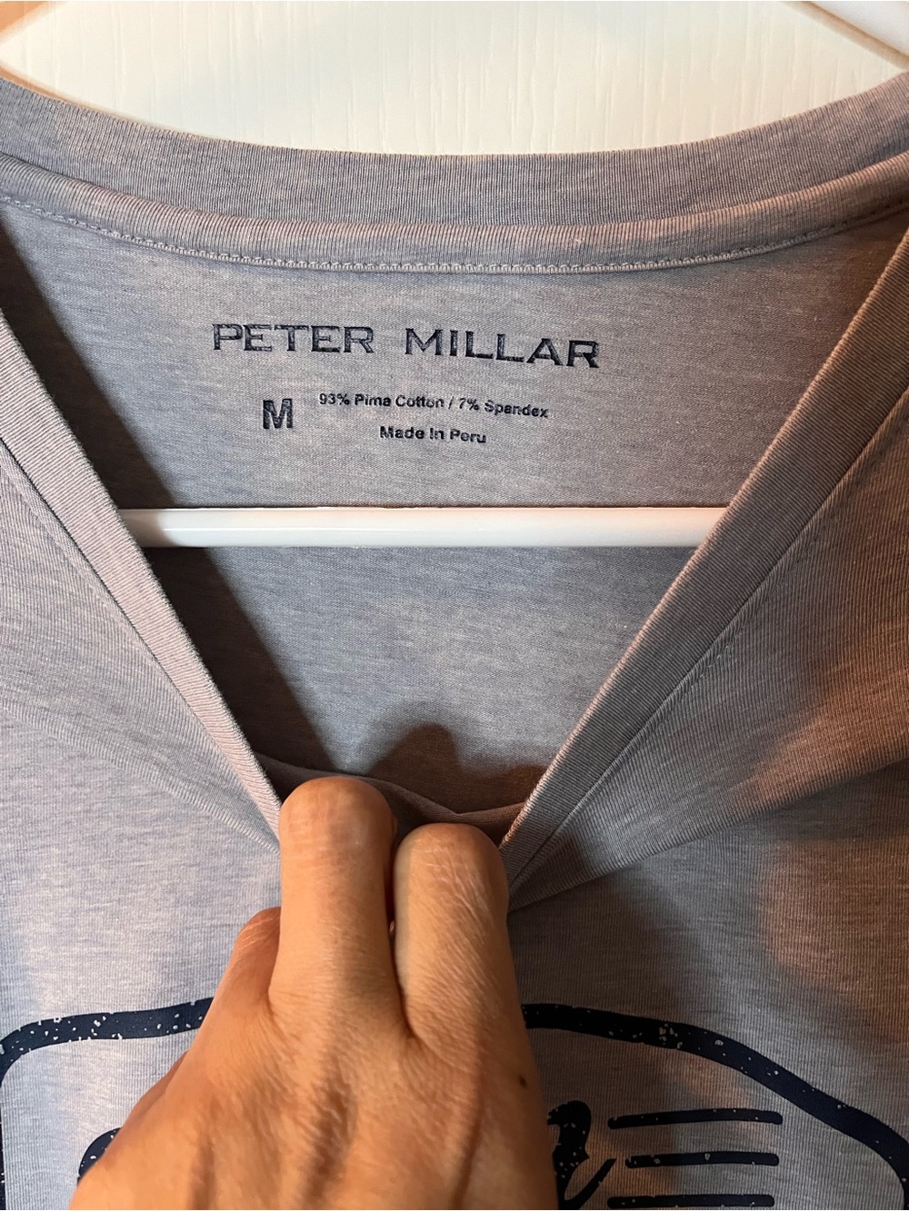 Peter Millar Gray Crown Lite Graphic Short-Sleeve Logo Tee - Picture 2 of 4